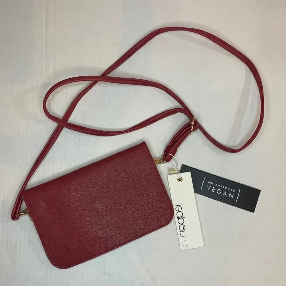 Isabelle Wine Vegan Leather Crossbody Wallet